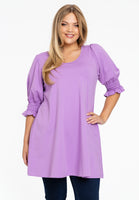 Tunic wide bottom cuff COTTON - light purple - #1