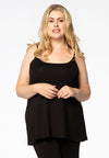 Top spaghetti bandjes a-lijn viscose - Zwart