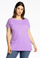 T-shirt cap sleeves COTTON - light purple - #1