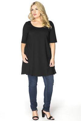 Tunic wide bottom COTTON - black  - #2