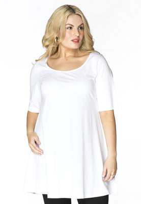 Tunic wide bottom COTTON - white  - #1