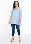 Tuniek flare cotton - lichtblauw