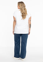 T-shirt cap sleeves wide VISCOSE - white - #3