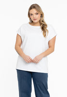 T-shirt cap sleeves wide VISCOSE - white - #1