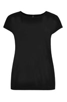 T-shirt cap sleeves wide VISCOSE - black  - #4