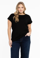 T-shirt cap sleeves wide VISCOSE - black - #1