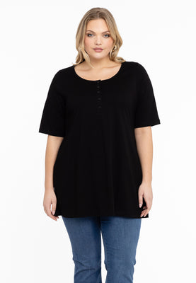 Tunic flare fit COTTON - black  - #1