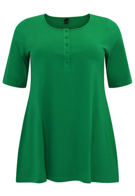 Tunic flare fit COTTON - green  - #3