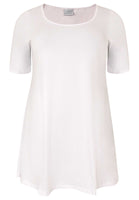 Tunic wide bottom COTTON - white - #4