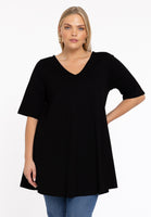 Tunic Swing short sleeve COTTON - black - #1