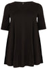 Tunic Swing short sleeve COTTON - black - #4