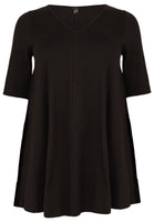 Tunic Swing short sleeve COTTON - black - #4