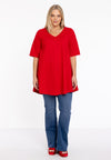 Tunic Swing short sleeve COTTON - red 