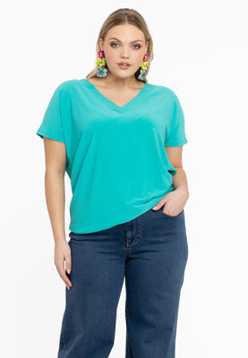 T-shirt v-neck DOLCE - turquoise - #1