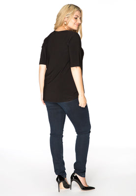 T-shirt v-neck relax fit DOLCE - black  - #3