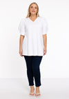 Tunic flare puff sleeve COTTON - white 