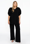 Tuniek flare met pofmouwen cotton - Zwart