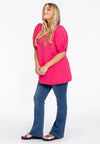 Tunic flare puff sleeve COTTON - pink