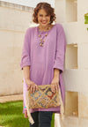 Tunic wide COTTON - light purple - #5