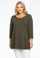 Tunic flare fit buttons COTTON - green - #1