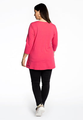 Tunic flare fit buttons COTTON - pink - #3