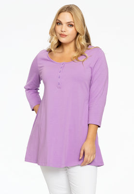 Tunic flare fit buttons COTTON - light purple - #1