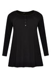 Tunic flare buttons COTTON - black - #4