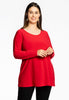 Tunic longsleeve wide bottom COTTON - red 