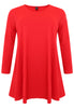 Tunic longsleeve wide bottom COTTON - red  - #4