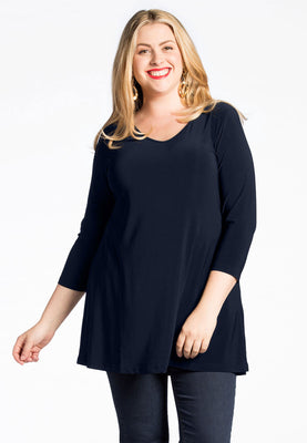 Tunic flare v-neck DOLCE - blue - #1