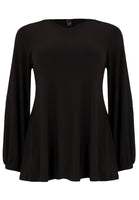 Tunic wide bottom V-neck Dolce - black - #4