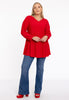 Tunic wide bottom V-neck Dolce - red - #2