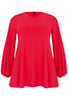 Tunic wide bottom V-neck Dolce - red - #4