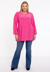 Tunic wide bottom V-neck Dolce - pink