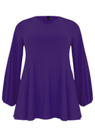 Tunic wide bottom V-neck Dolce - purple - #4