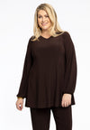 Tuniek wide bottom v-hals dolce - bruin