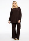 Tuniek wide bottom v-hals dolce - bruin
