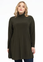 Tunic with col wide bottom - dark green - #1