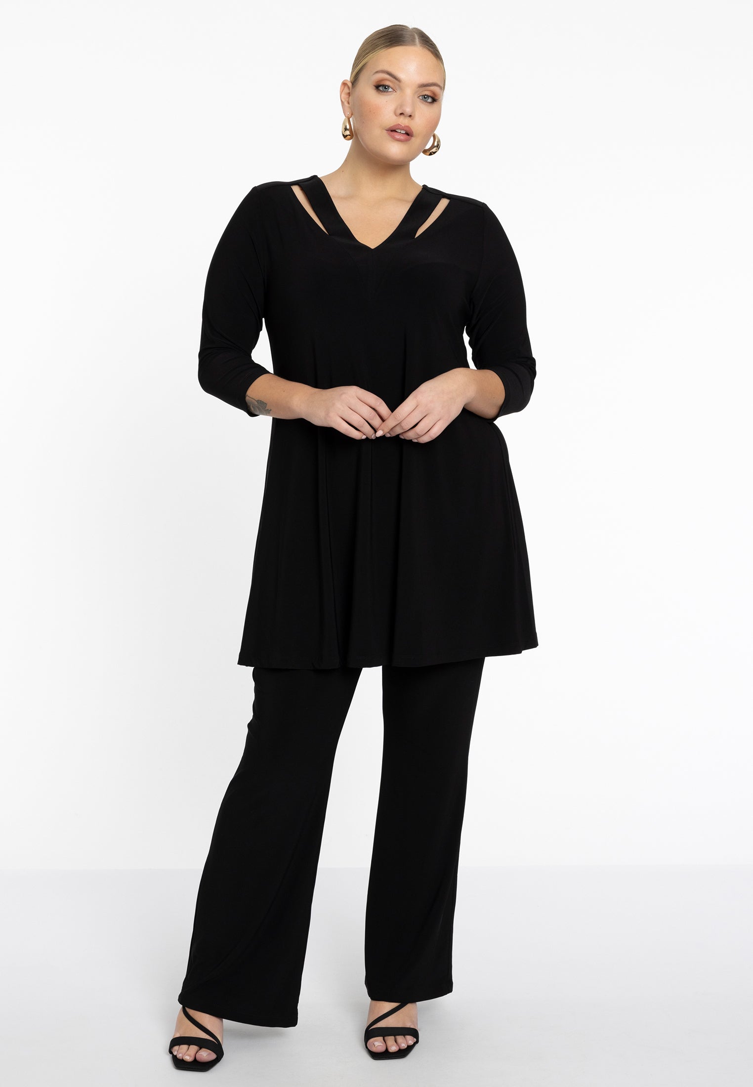 yoek Broek bootleg DOLCE - Zwart Winkel | Kleding