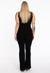 Pantalon met tailleband flare dolce - Zwart