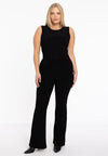 Pantalon met tailleband flare dolce - Zwart
