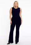 Pantalon met tailleband flare dolce - blauw