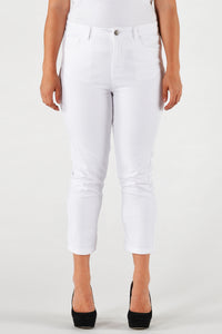 Cropped capri jeans white - white - #1