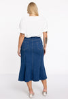 Skirt slim flared Denim - indigo