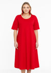 Maxi dress A-line COTTON - red 