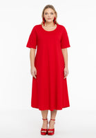 Maxi dress A-line COTTON - red  - #2