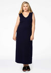 Maxi dress v-neck VISCOSE - blue