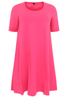 Dress A-line COTTON - pink - #4