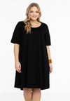 Dress A-line COTTON - black