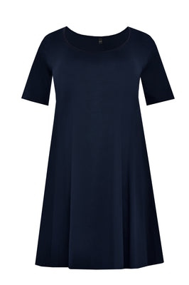 Dress A-line COTTON - blue - #4